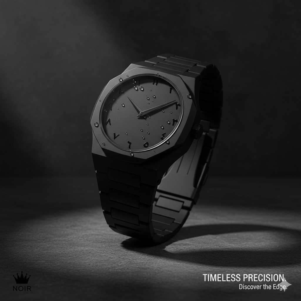 Arabic Aura Black Watch | Premium Original Timepiece for Men & Women