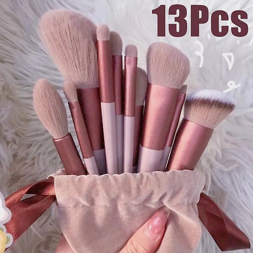 13 Pcs Professional Makeup Brushes Set | Soft Bristles, Premium Beauty Tools - Zakato